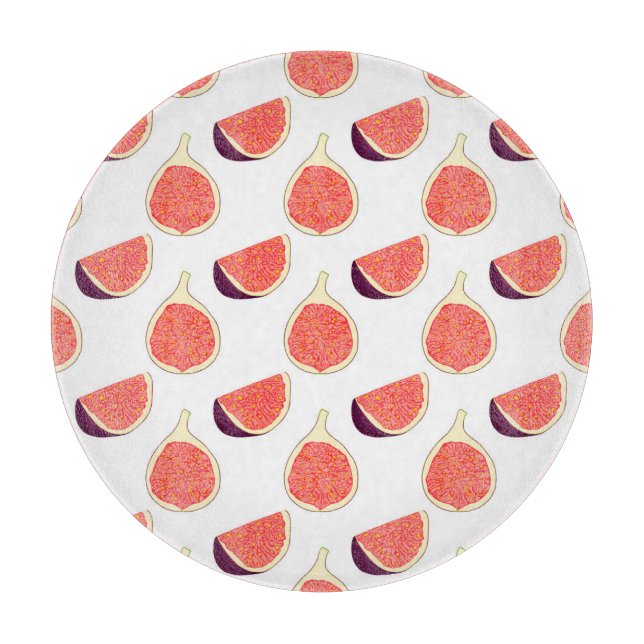 Seamless purple fig: colorful pattern cutting board (Front)
