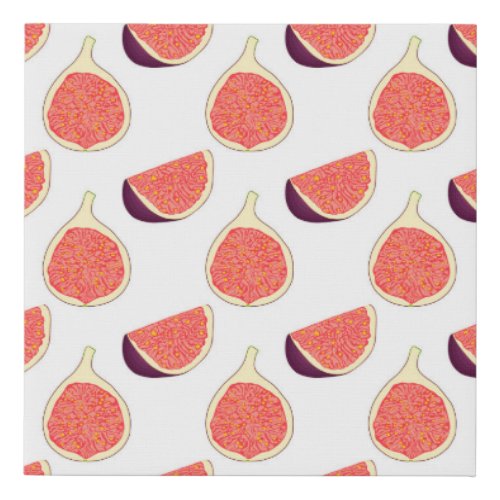 Seamless purple fig colorful pattern faux canvas print