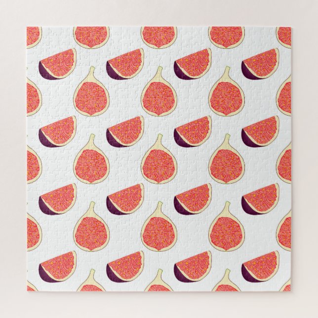 Seamless purple fig: colorful pattern jigsaw puzzle (Vertical)