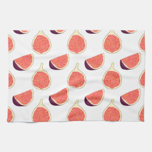 Seamless purple fig: colorful pattern kitchen towel