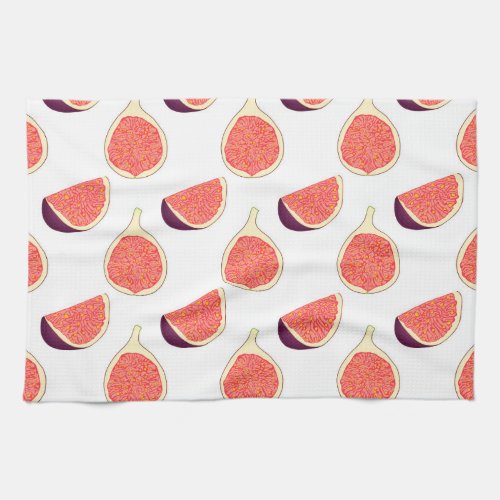Seamless purple fig colorful pattern kitchen towel