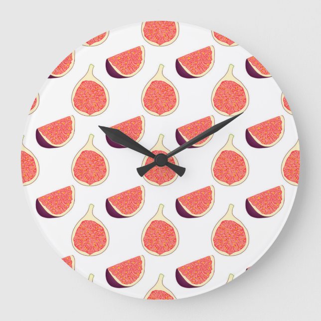 Seamless purple fig: colorful pattern large clock (Front)