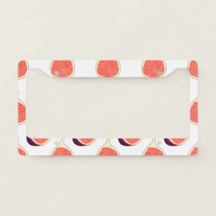 Seamless purple fig: colorful pattern license plate frame