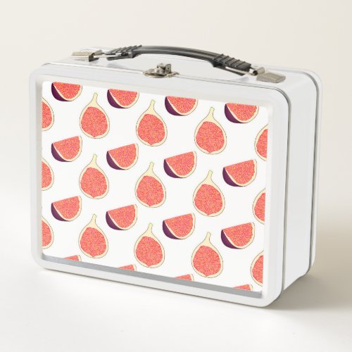 Seamless purple fig colorful pattern metal lunch box