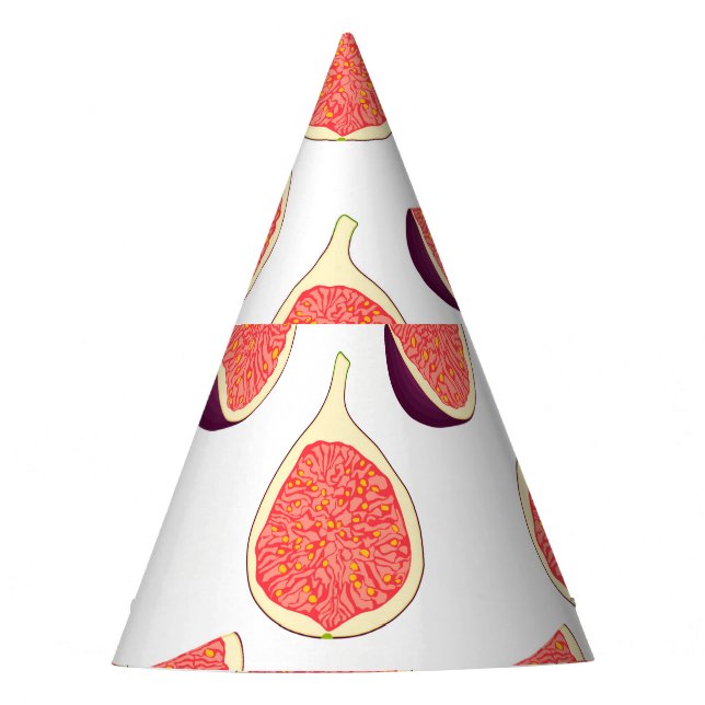 Seamless purple fig: colorful pattern party hat (Front)