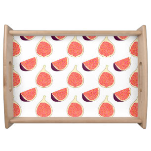 Seamless purple fig: colorful pattern serving tray