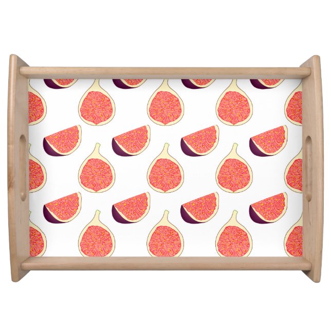 Seamless purple fig: colorful pattern serving tray (Front)