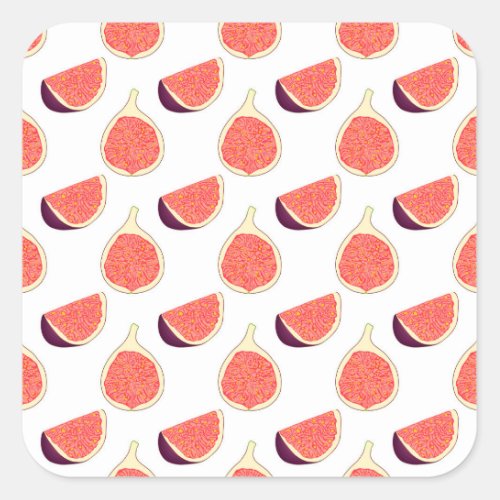 Seamless purple fig colorful pattern square sticker