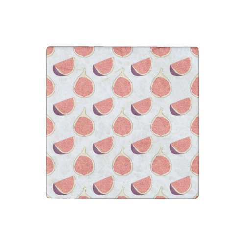 Seamless purple fig colorful pattern stone magnet