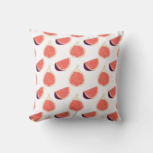 Seamless purple fig colorful pattern throw pillow