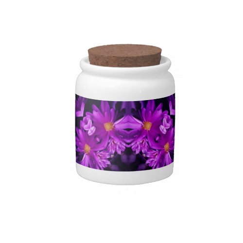 Seamless purple flowers candy jar