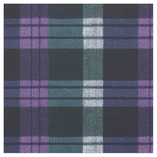 Seamless Purple,Green,White,Black Plaid Tartan  Fabric