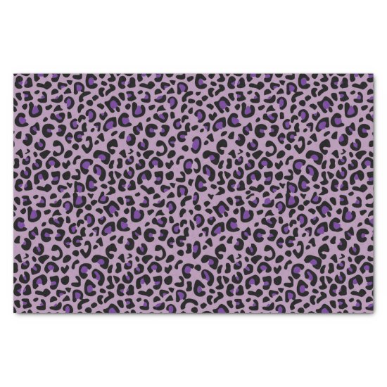 Seamless Purple Jaguar Wild Cat Animal Print Tissue Paper