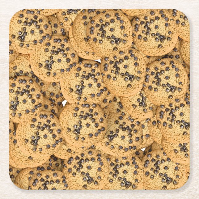 Seamless Realistic Cookie Pattern Coasters (Front)