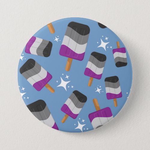 Seamless Reapeating Asexual Pride Flag Ice Pop  Button