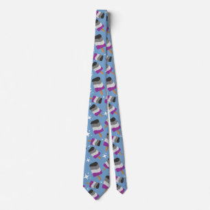 Seamless Reapeating Asexual Pride Flag Ice Pop  Neck Tie