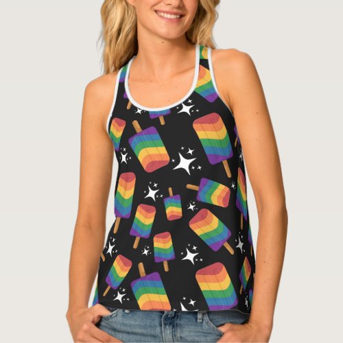 Seamless Reapeating Plaid Asexual Pride Pattern Tank Top