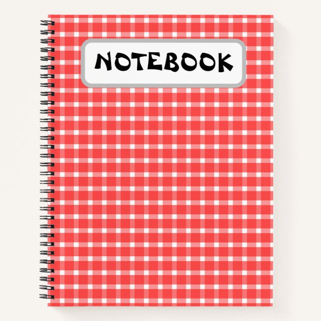 Seamless Red and White Checkered Pattern  Notebook (Front)