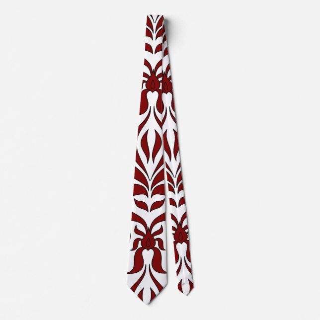 Seamless Red and White Pattern Design  Neck Tie (Front)