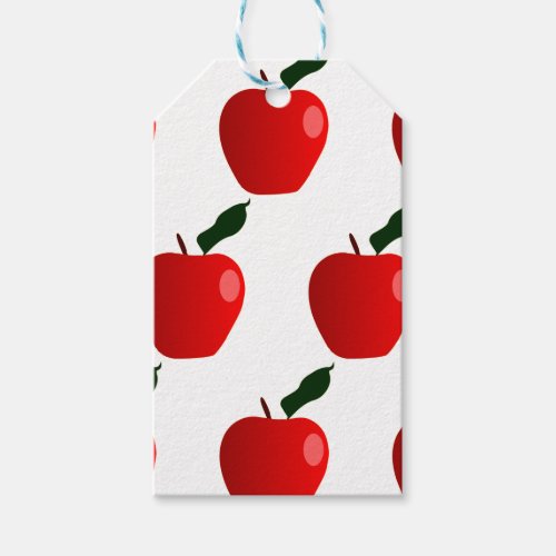 Seamless Red Apple Background Gift Tags