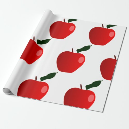 Seamless Red Apple Background Wrapping Paper