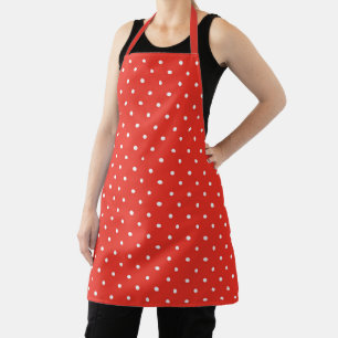Seamless red background polka dot pattern apron