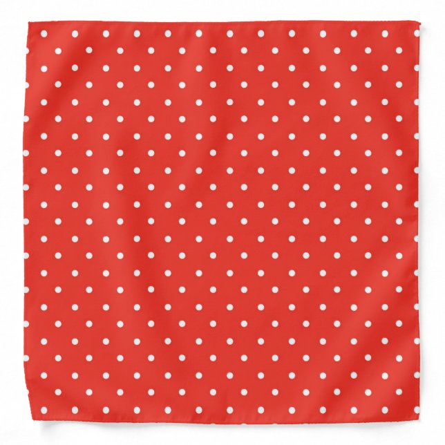 Seamless red background polka dot pattern bandana (Front)
