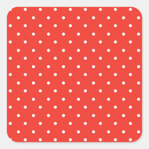 Seamless red background polka dot pattern square sticker