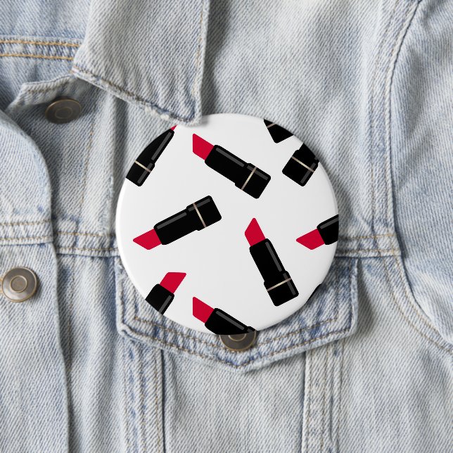 Seamless red lipstick fashion cartoon white patter button (In Situ)