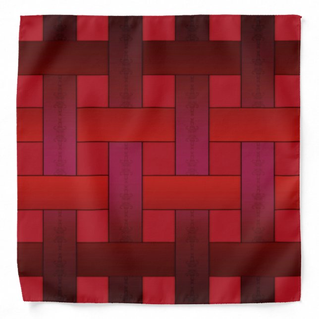 Seamless red silk lined striped pattern modern abs bandana (Front)