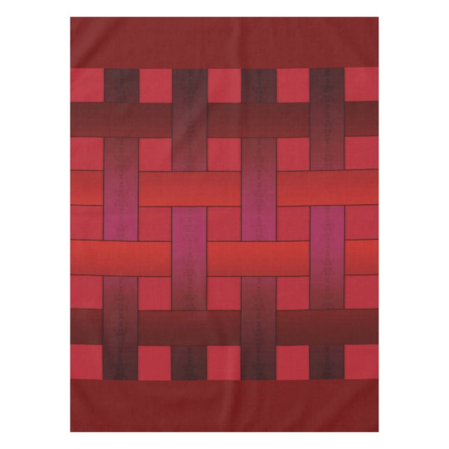 Seamless red silk lined striped pattern modern abs tablecloth (Front)