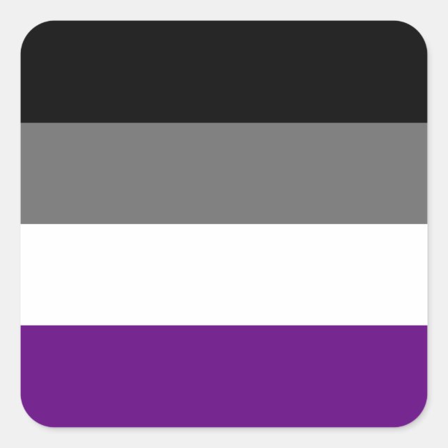 Seamless Repeating Asexual Pride Flag Pattern Square Sticker (Front)