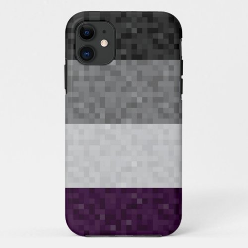 Seamless Repeating Asexual Pride Pixel Flag  iPhone 11 Case