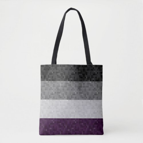 Seamless Repeating Asexual Pride Pixel Flag  Tote Bag