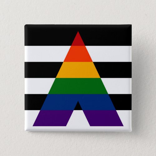 Seamless Repeating LGBT Ally Pride Flag Pattern Pinback Button