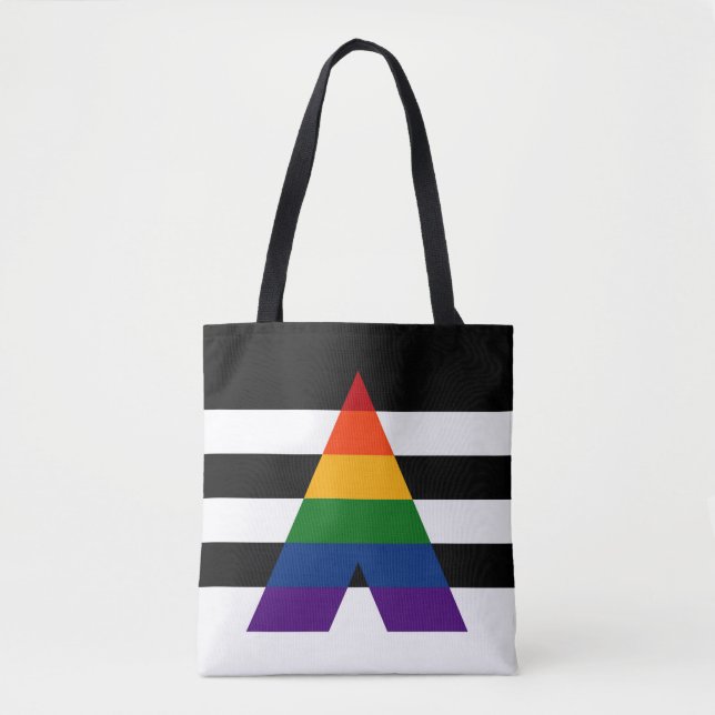 Seamless Repeating LGBT Ally Pride Flag Pattern Tote Bag (Front)
