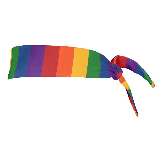 Seamless Repeating LGBTQ Pride Rainbow Flag  Tie Headband (Rotate 90)
