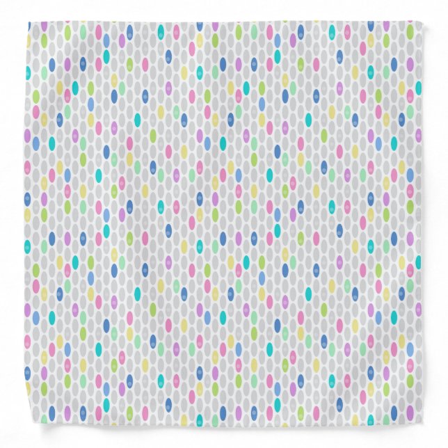 Seamless retro colors design circles polka dots pa bandana (Front)
