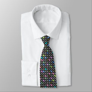 Seamless retro colors design circles polka dots pa neck tie