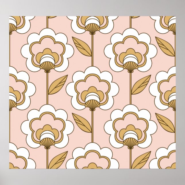 Seamless retro floral pattern poster (Front)