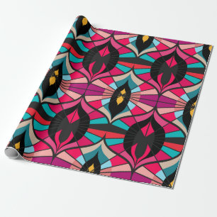 Seamless retro pattern in the style of the sixties wrapping paper