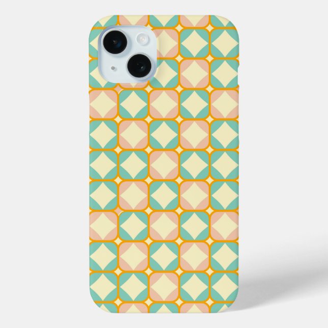 Seamless retro pattern with rounded squares Case-Mate iPhone case (Back)