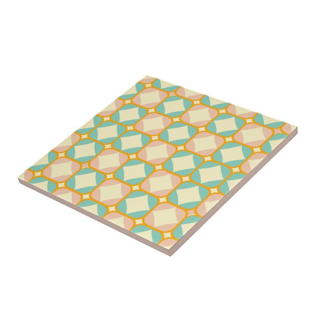 Seamless retro pattern with rounded squares ceramic tile (Side)