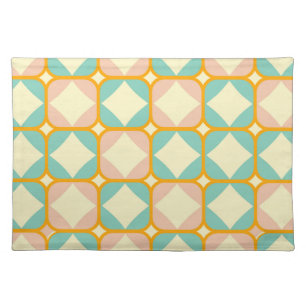 Seamless retro pattern with rounded squares cloth placemat