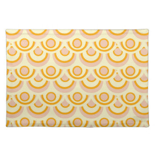 Seamless retro pattern with rounded squares cloth placemat
