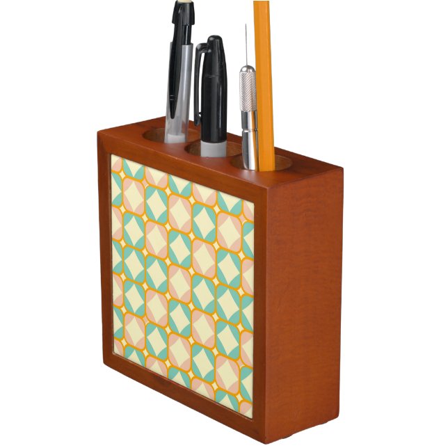 Seamless retro pattern with rounded squares desk organizer (In Situ)