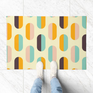 Seamless retro pattern with rounded squares doorma doormat