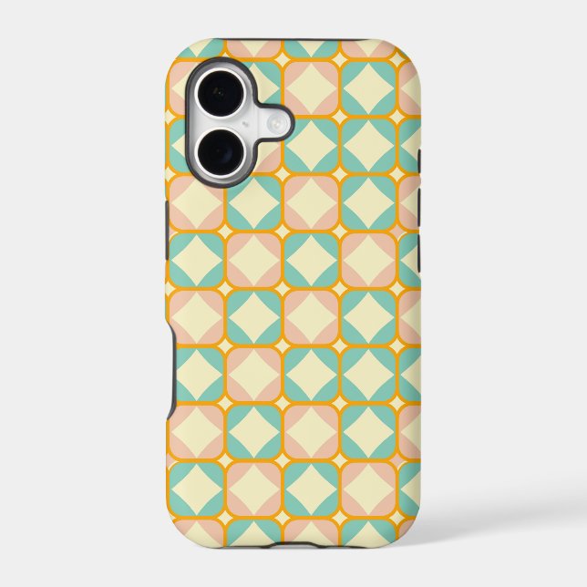 Seamless retro pattern with rounded squares iPhone case (Back)