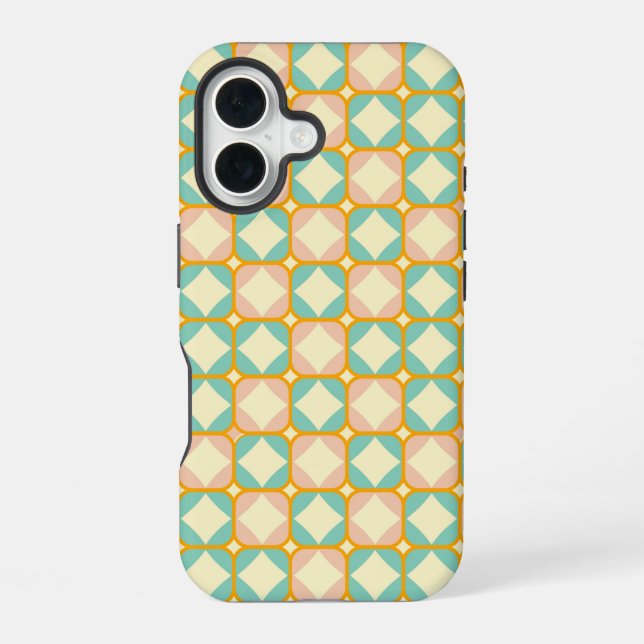 Seamless retro pattern with rounded squares iphone case (Back)