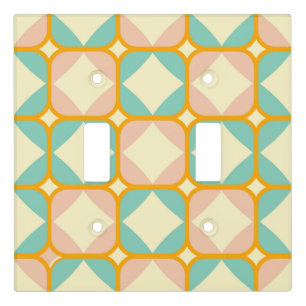 Seamless retro pattern with rounded squares light switch cover